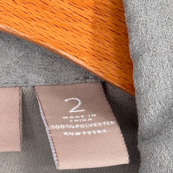 Chicos Womens Gray Button-Front top faux suede Size large  Long Sleeve - Picture 2 of 13